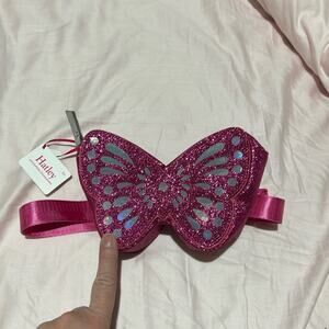 Hatley hot pink glitter butterfly belt bag cross body adjustable nwt perfect